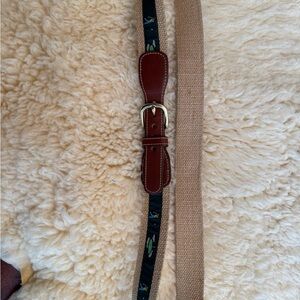 Dooney & Bourke Tan and Brown Belt with Solid Brass Buckle